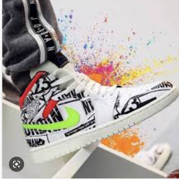 Nike Jordan 1 All Over Logo mid 7Y=8.5/9 - Picture 15 of 15